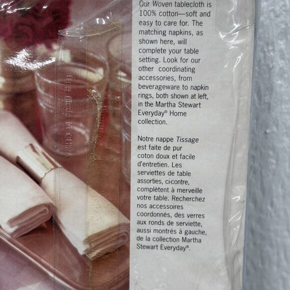 Martha Stewart Everyday VTG Cotton Tablecloth Solid Check Cornflower Blue NOS - Picture 4 of 7